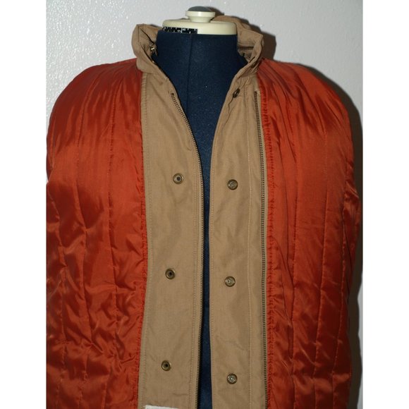 London fog string lined hooded military brown jacket M - Picture 13 of 16